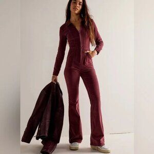 new FREE PEOPLE We The Free Cordovan Jayde Cord Flare Jumpsuit 5T3